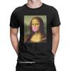 Мужская футболка The Bubble Gum Mona Lisa Потрясающая футболка из чистого хлопка Харадзюку Пародия Юмор Футболка Воротник Одежда Графика