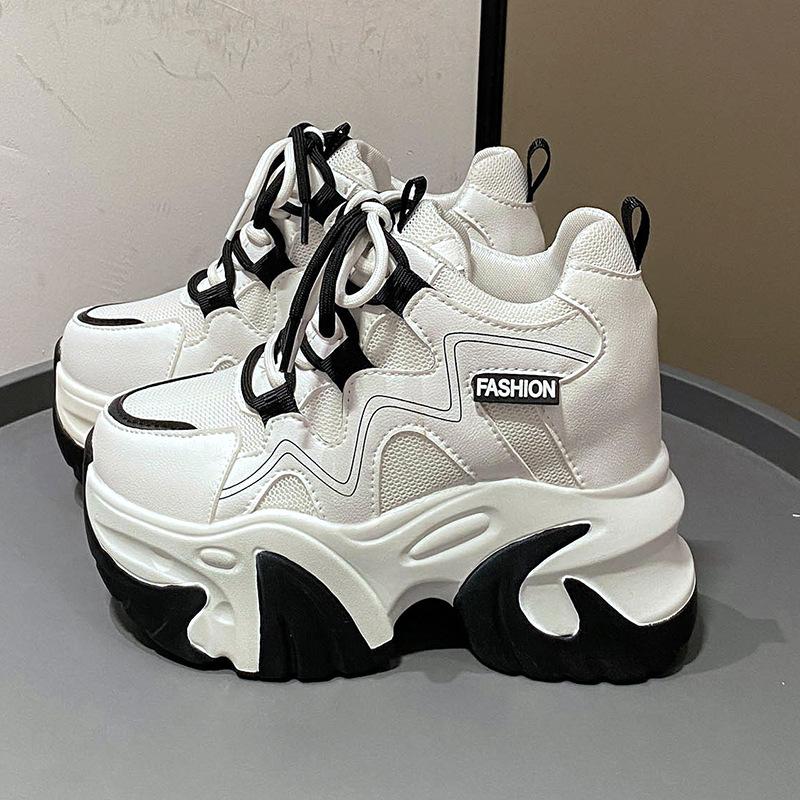 25 Весенние высококачественные женские туфли на танкетке с толстой подошвой, подходящие по цвету, повседневные кроссовки, женские кроссовки для бега zapatillas de mujer