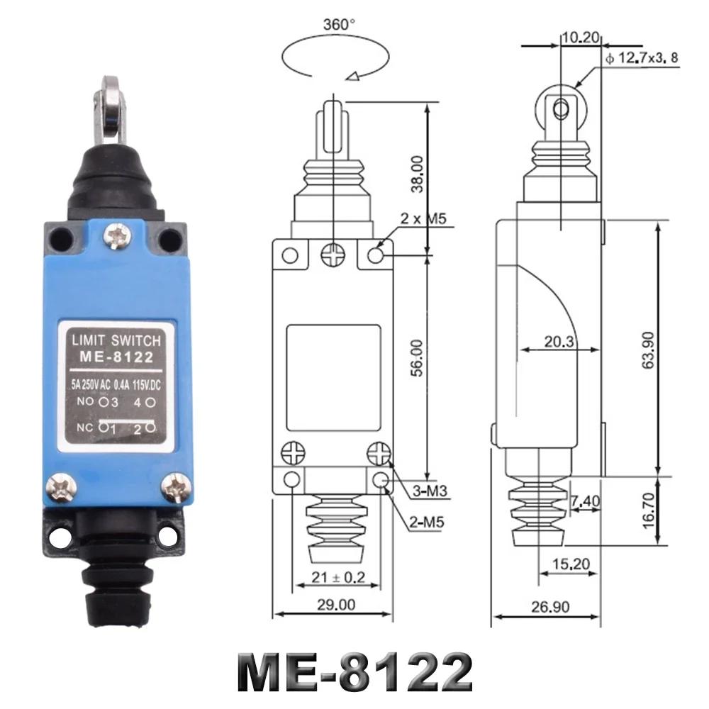 CNC Momentary Limit Switch ME 8104 8108 8111 8122 9101 5A/220V Rotary Roller Lever Sealed Industrial Machine Limit Switch