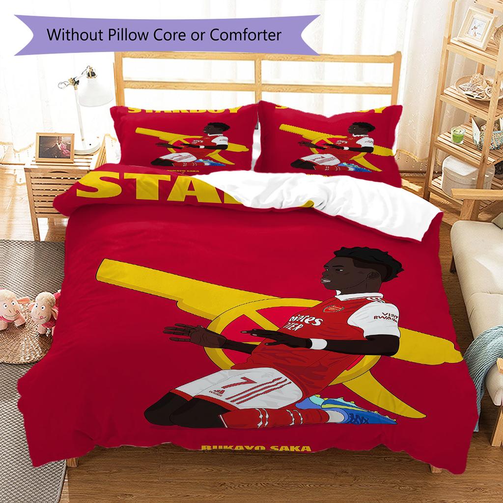 Bukayo Saka Fire Bedding Quilt Set Quilt Cover Pillowcase Home Decoration Birthday Gift (1 * duvet cover + 2 * pillowcase, without core)