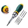 19 In 1 Interchangable Ratchet Screwdriver Set with 8 Double-Sided Bits Two-way Ratchet Multi-function Tool For Repairing