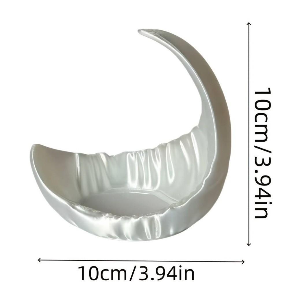 Minimalist Earrings Ring Display Dish Moon-Shaped Decorative Plate Entryway Decor