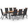 Day and Night - Day and Night Garden Dining Set 9 Pieces Black Aluminum