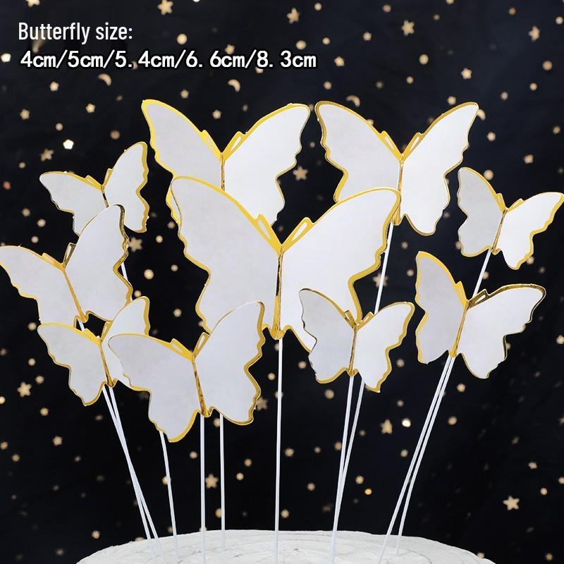 Топпер для торта «Бабочка с золотым краем»: Креативный розовый дизайн для дня рождения богини
