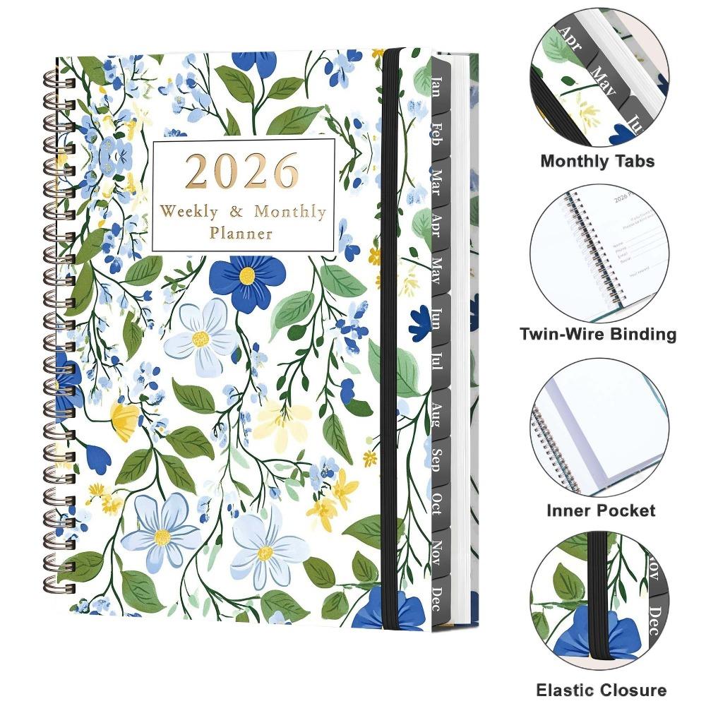 Spiral Binding Coil Diary Book A5 Size Spiral Notebook Yearly Schedule Planner Yearbook Recording