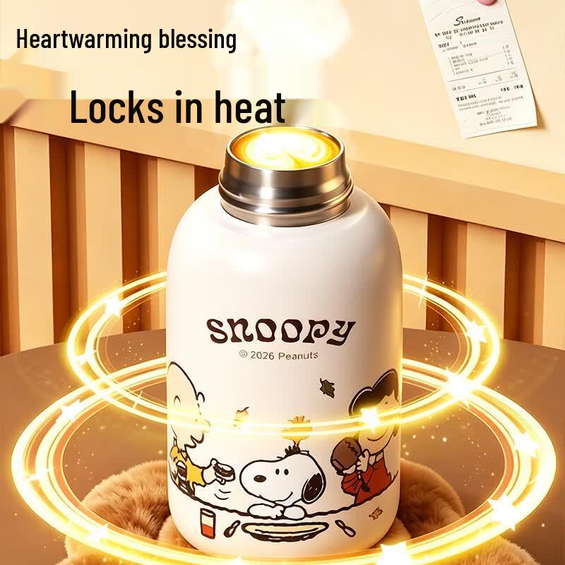 SNOOPY Изолированная кружка-стакан из нержавеющей стали 316L с карманом для соломинки