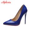 Aphixta 2025 Spring Super High 12cm Stiletto Heels Pumps Women Shoes Pointed Toe Florescence Patent Leather Office Thin Heel