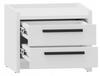 Altivo 2Sn White Bedside Table, 2 Low Drawers, Small Chest Of Drawers