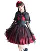 JIURUN Lolita Gothic Lolita Jumper Plus Mori Sweet Sash Gothic Ladylike Red One-Piece Costume, Skirt, Cosplay, Anime, Size, Girl, Lolita, Outerwear,