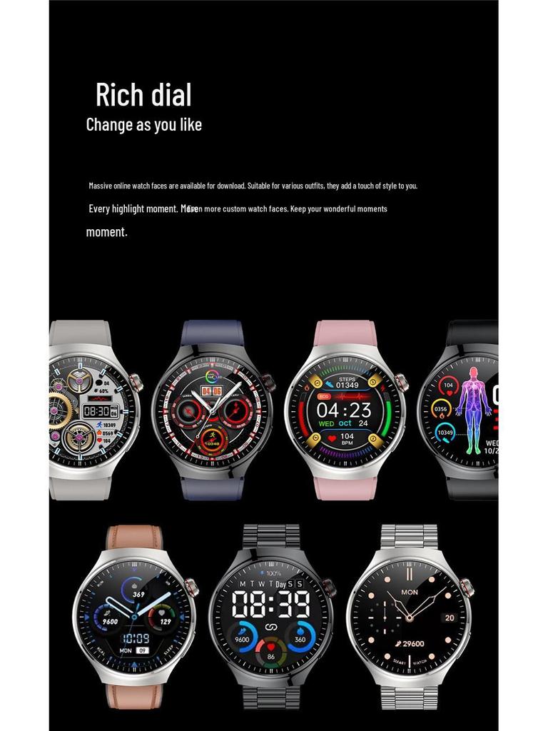 Smartwatch with ECG, Health Monitoring, SOS, Breathing Exercises, Uric Acid & Blood Lipid Tracking, WeChat & Sports Features