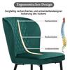 Dining Chair (2 pcs), Dark Green, Upholstered Chair Design Chair with Backrest, Seat made of Velvet Frame made of Metal