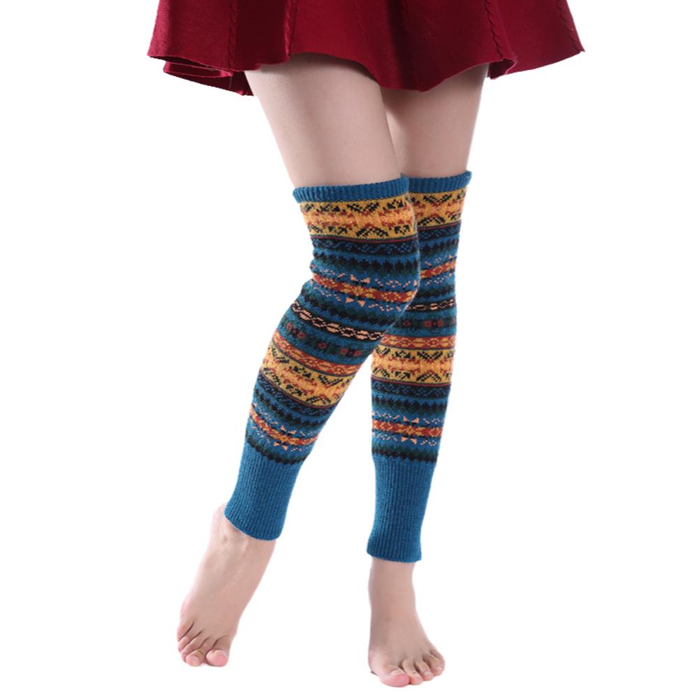 Bohemia Winter выше колена высокие носки без стопы для женщин носки длинные теплые длинные носки до бедра теплые E6I2