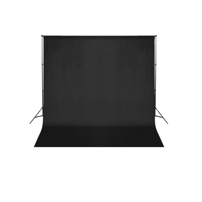 Système de support de toile de fond de photo - VIDAXL - 600 x 300 cm - Noir - Aluminium
