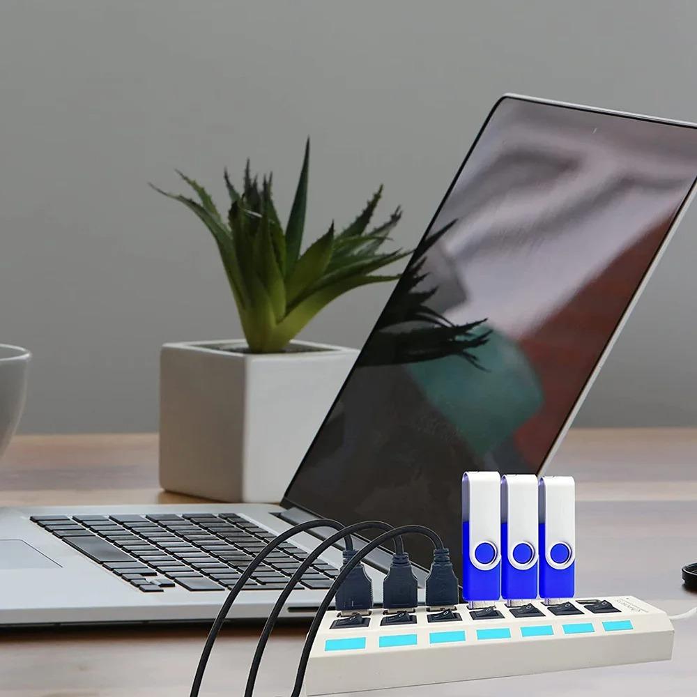 USB HUB 2.0 4/7-портовый несколько расширителей Концентратор USB 2.0 с переключателем Мульти USB-разветвитель Использование адаптера питания Компьютерные аксессуары