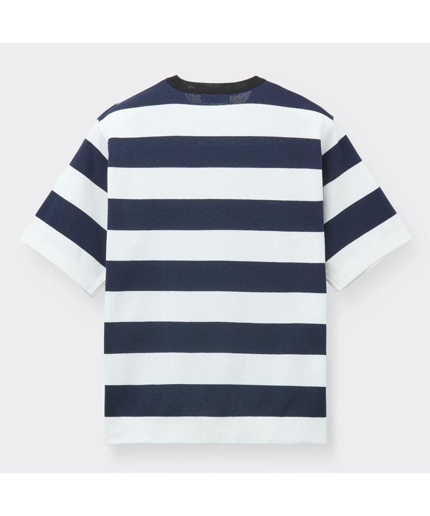 Keoseuuteommellou Black Stripes Round Neck Sweater Cwwam26424Bkx