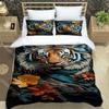 Tiger Tattoo Fashion Trendy Print Three-piece Set Suitable For Kids Or Adults Quilt Cover Pillowcase Bedding Set Birthday G