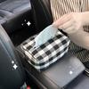 Автомобильная коробка для салфеток клетчатая автомобильная бумажная коробка для подвешивания в автомобиль высококачественная подвесная сумка креативная милая бумажная Автомобильная коробка для салфеток