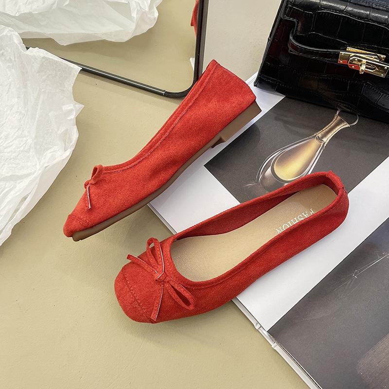 Женская обувь больших размеров, обувь на мягкой подошве, лето 2025, нежные туфли-лодочки с бантом, легкие