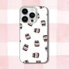 Чехол для телефона N-Nutellas C-Chocolate Art для iPhone 16,15,14,13,12,11,Pro,XS,Max,Plus,Mini,SE Белый Конфетный Матовый Ударопрочный Чехол