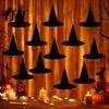 Party Hanging Ornaments for Holidays 12Pcs Halloween Witch Hat Ornaments, Paper Banner Decorations, Bulk Pendants Decoration Spooky Ceiling Drop Decor