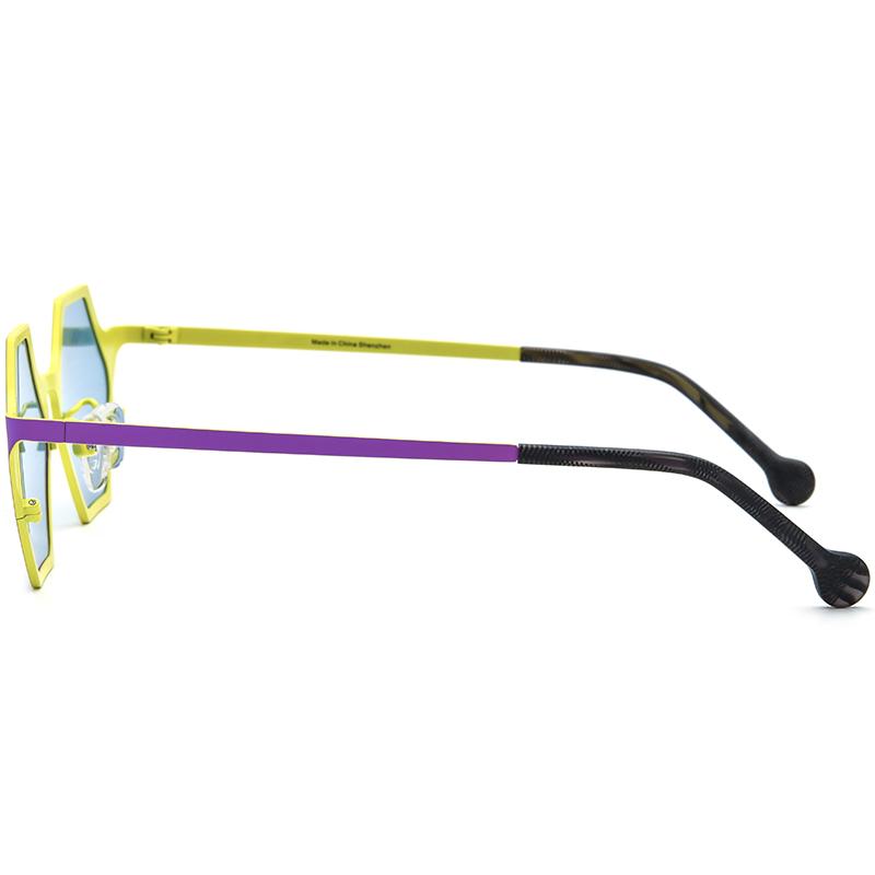 Borregls Colorful Titanium Sunglasses Women 2025 Vintage Polygon Fashion Polarized Mirrored UV400 Sun Glasses Men Shades 185881T