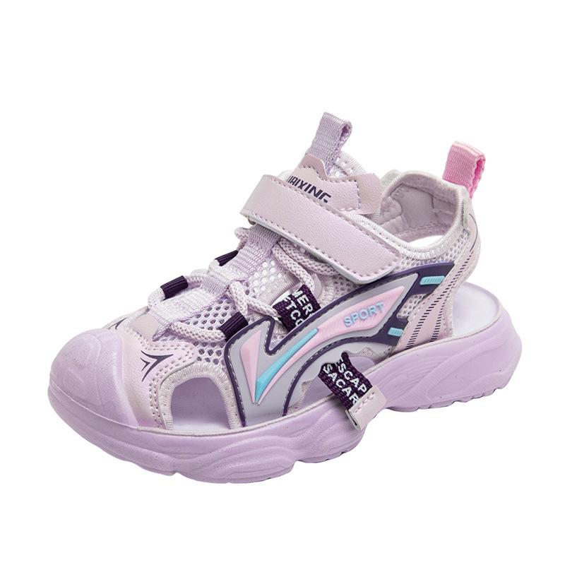 Детские нескользящие спортивные сандалии с закрытым носком на липучке - Мягкая подошва, пляжная обувь для мальчиков и девочек, от малышей до детей постарше