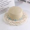 Summer Seaside Straw Hat Tourist Vacation Lace Lace Sunshade Hat Cycling Beach Sunscreen and UV Protection Sun Hat