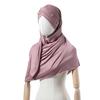 Headscarf Hat with Bright Bead Pleated Design Solid Color Shawl Design Head Wrap Breathable Fabric Turban Hat
