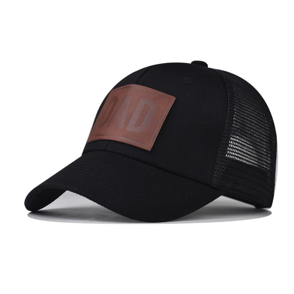 DAD Leather Label Baseball Cap Breathable Dad Hat Casual Mesh Trucker Hat For Men