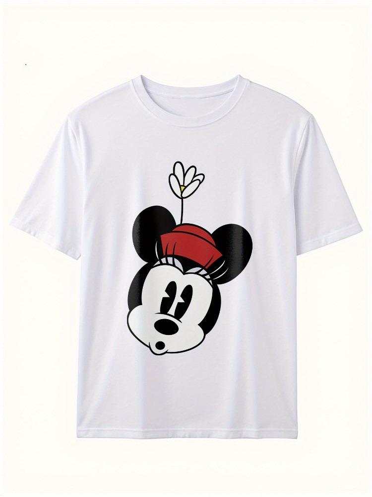 Womens Casual Mouse Print TShirt Fashionable Crew Neck Short Sleeve Printed Casual TShirt Shirt
