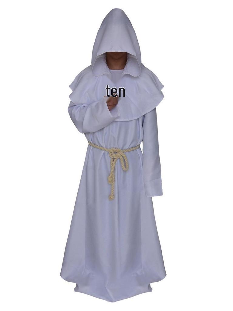 Medieval Monk & Wizard Costume - Halloween Grim Reaper Robe for Cosplay & Role-Playing