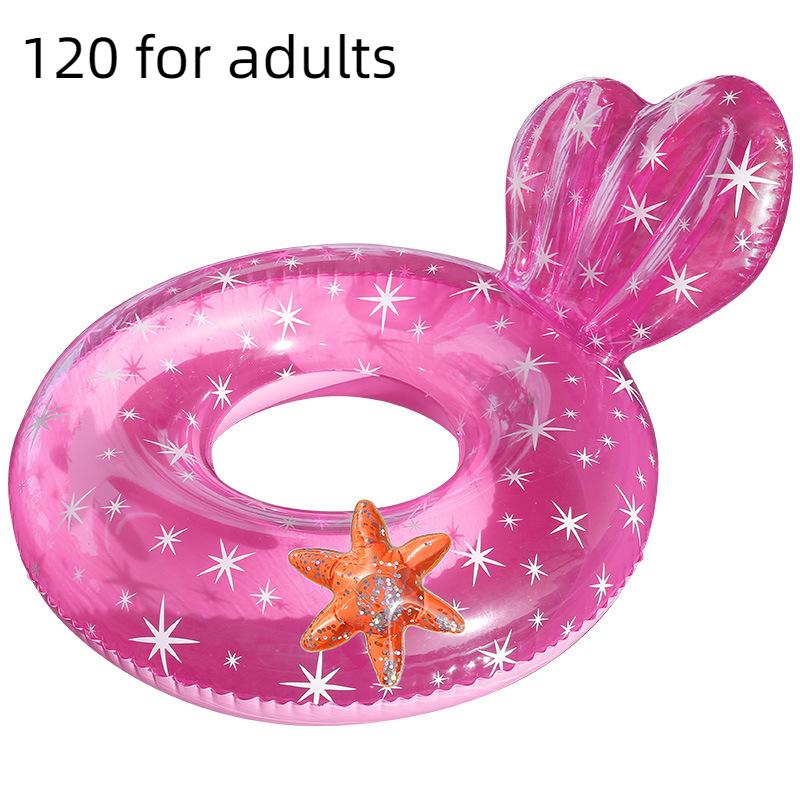 Прозрачное кольцо для плавания «Русалка», трубка, надувная игрушка, кольцо для плавания для детей, взрослых, круг для плавания, поплавок, пляжный бассейн, водное оборудование