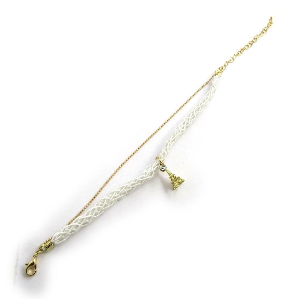 Les Trésors De Lily [N1693] - White Gold 'Eiffel Tower' Bracelet