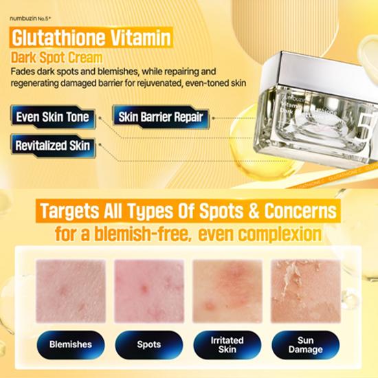 NUMBUZIN No.5 Витаминный глутатионовый крем для удаления темных пятен 50 мл