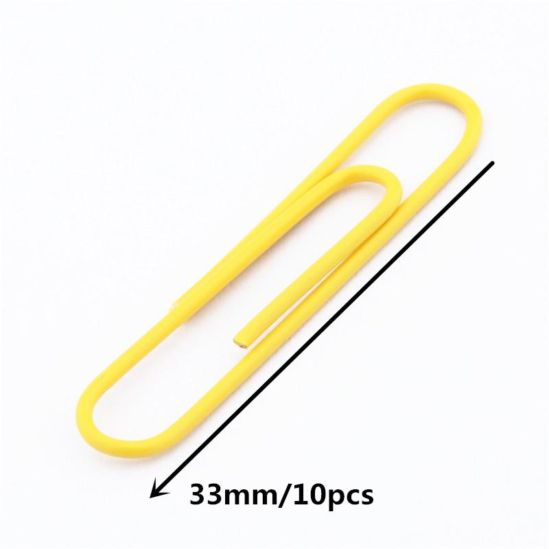 10 Colors Accessories Paper Clips Notebook Memo Pad Filing Bookmark binder Paperclips Student Office Binding Supplies Stationary