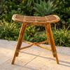 Eco Decx Premium Handcrafted Rattan Stool | Natural Brown Woven Footstool | Vintage Style Wooden Stool for Living Room| 45 x 40 x 49 cm