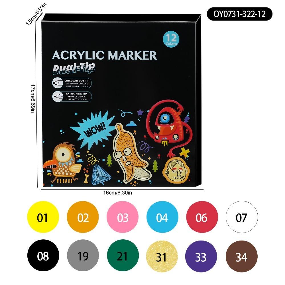 Быстросохнущие маркеры с акриловой краской, цветная ручка для студентов, школьные канцелярские принадлежности для офиса и письма