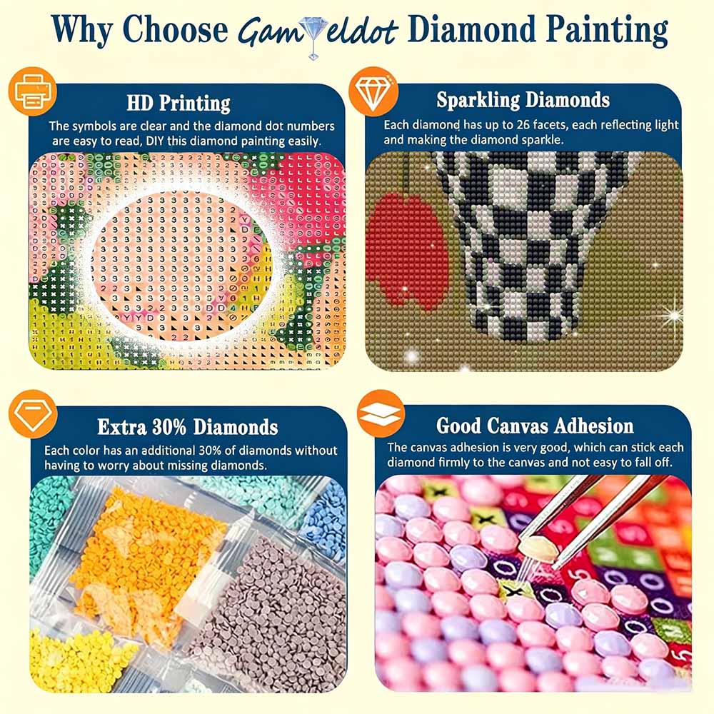 5D Diamond Painting Kit. Red Tulip Flower in Vase Diamond Mosaic Craft. Handmade Home Decoration for Living Room and Bedroom