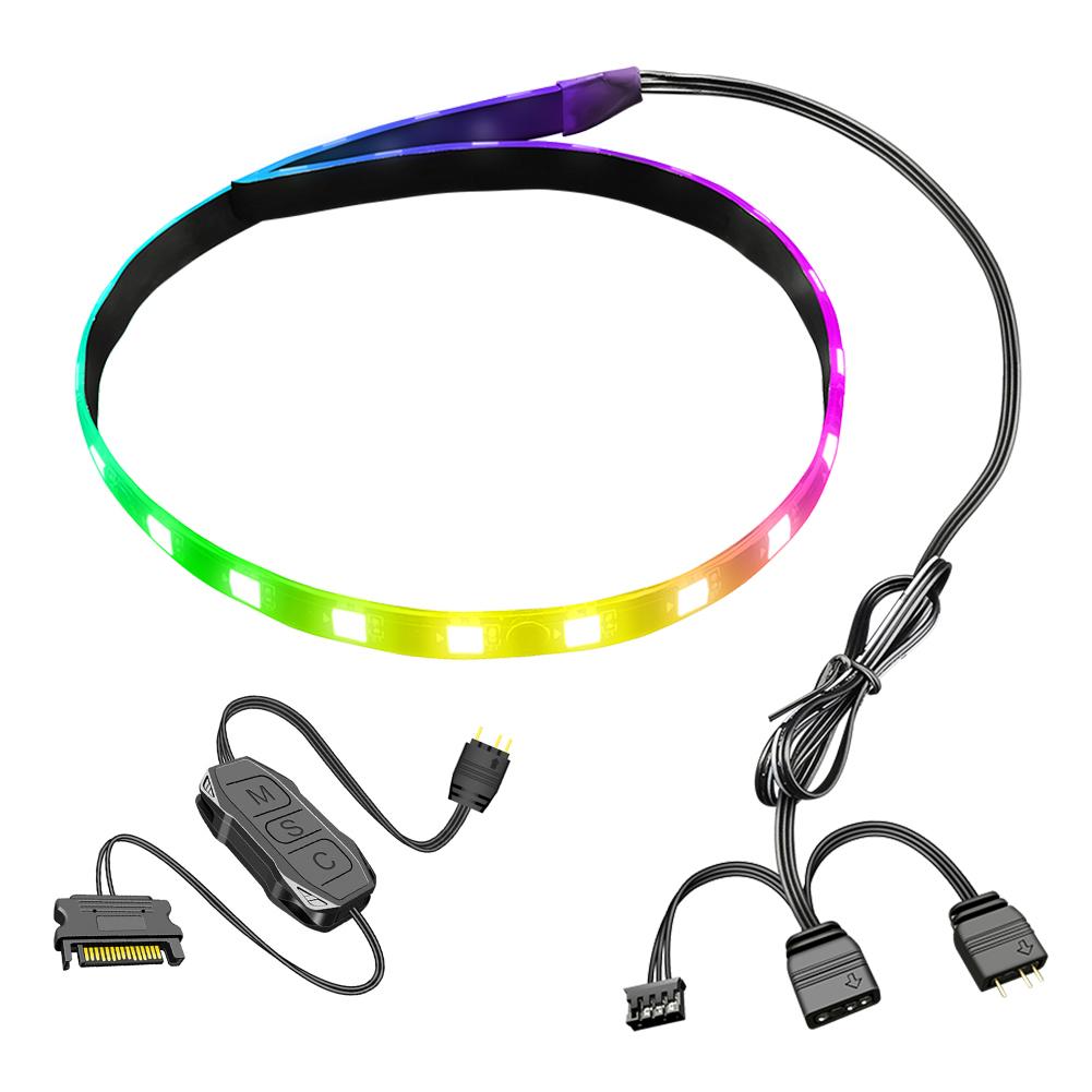 Компьютер 5V ARGB Светодиодная лента для корпуса SATA 3PIN Настольный компьютер RGB Светодиодная лента Освещение материнской платы Декор