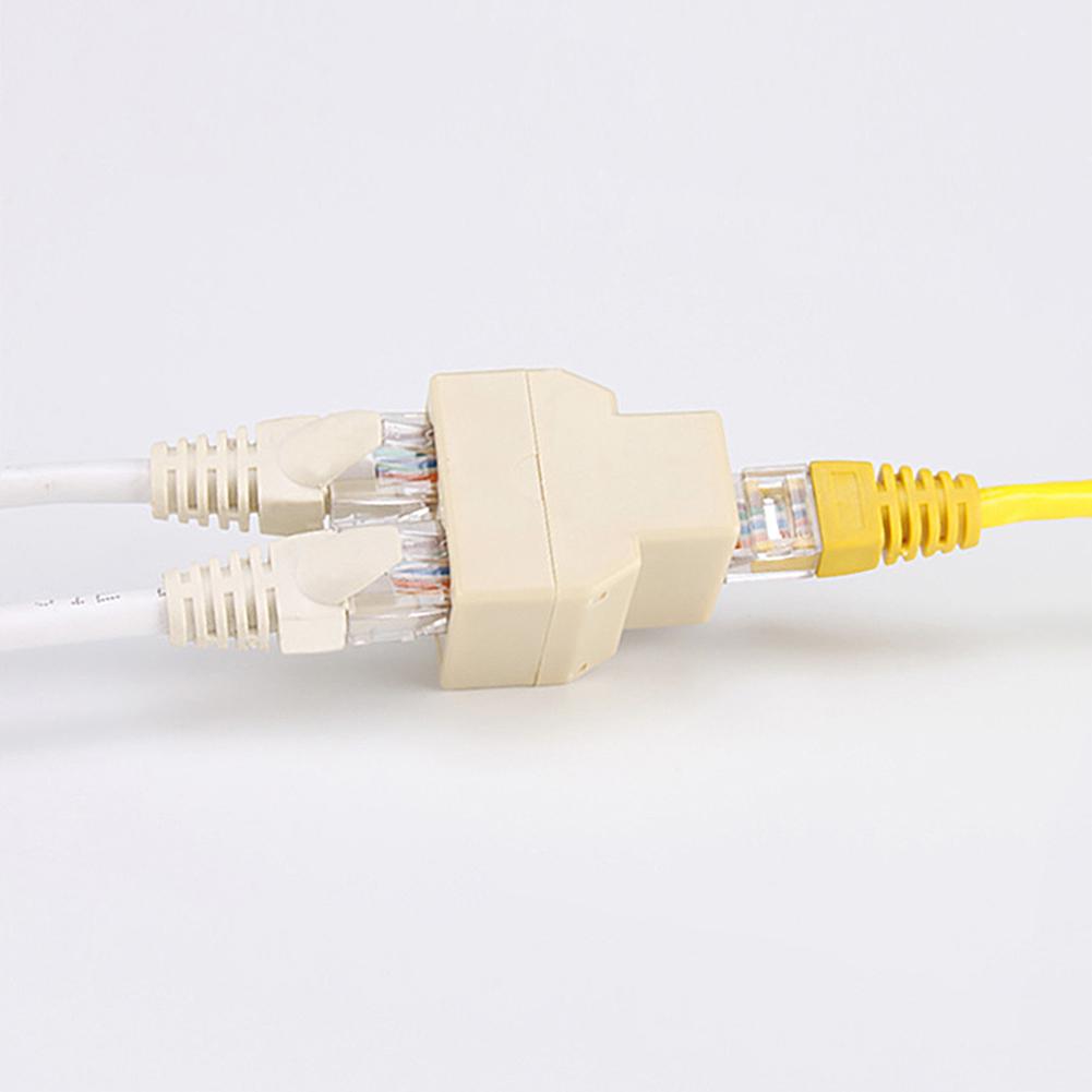 1-2-полосный адаптер Cat6/5/5e RJ45 с двумя гнездами для сетевого разветвителя Ethernet