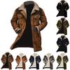 Men's Suede Color-matching Winter Jacket Multi-pocket Zipper Coat