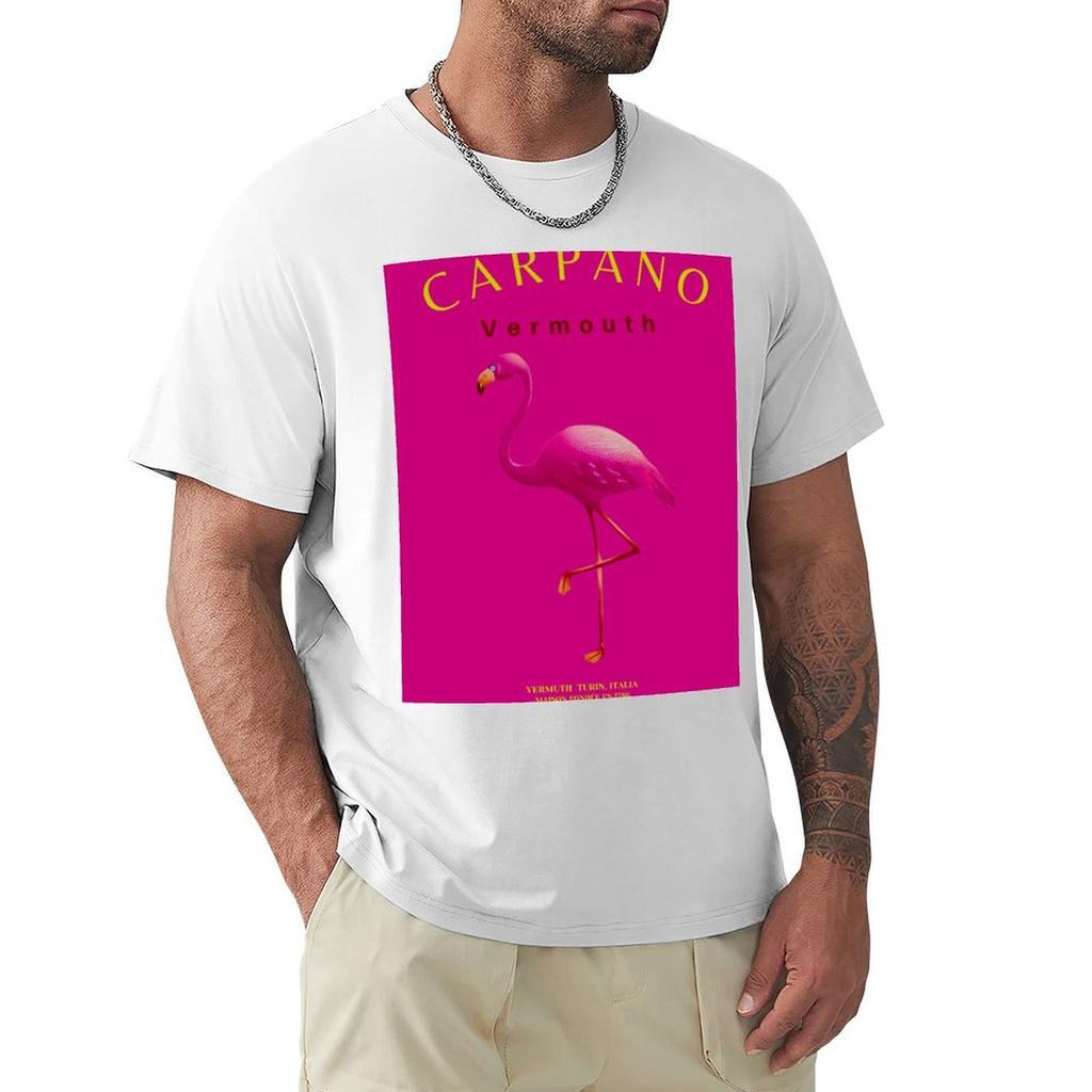 Rare Pink Vintage Italian Carpano Vermouth Martini Aperitif Pink Flamingo Motif Vintage Advertising Poster Ad Tshirt