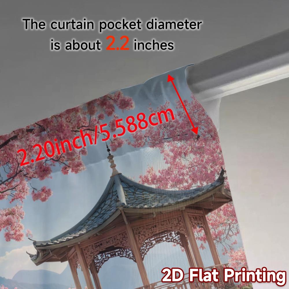 Комплект из 2 минималистичных плоских печатных штор без карниза Blossom Haven Chic Полиэстер Арт-деко Праздничная штора Изготовлена