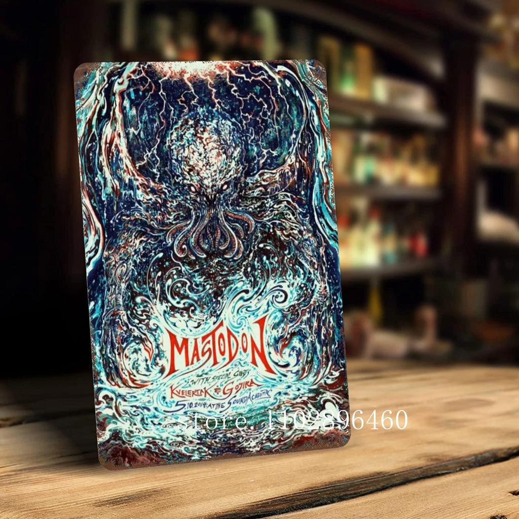 Mastodon Певец Металлические Таблички и Знаки настенный декор Винтажные Жестяные Таблички Капитан Металлический Постер Декор для Бара Паба Клуба Настенное Украшение