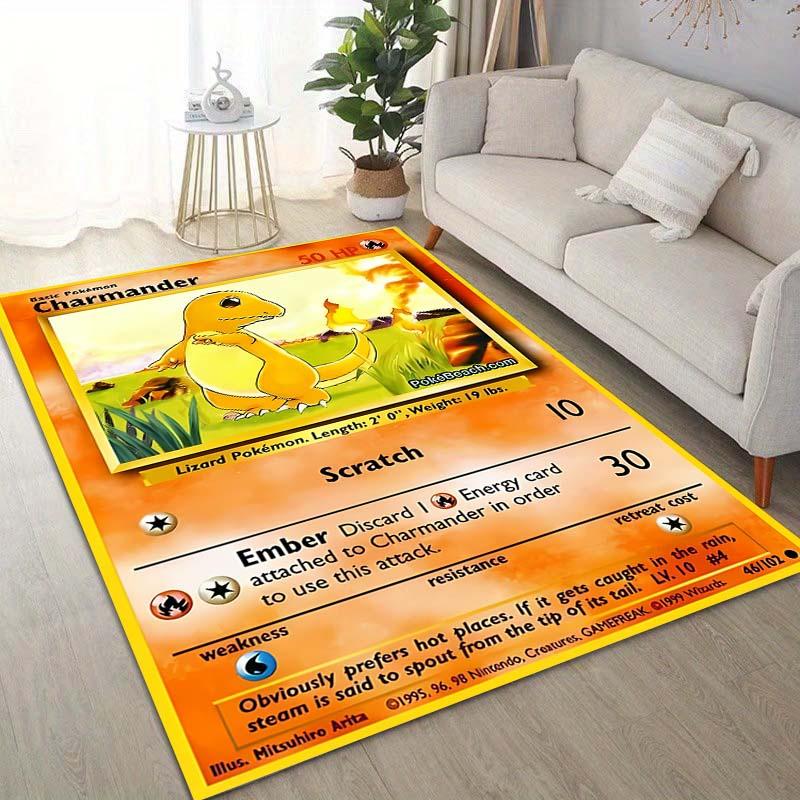 1PC Pokémon Game Cards Print Carpet for Living Room Bedroom Kid's Room Home Decor Area Rug Non-slip Mat Sofa Cloakroom Mat