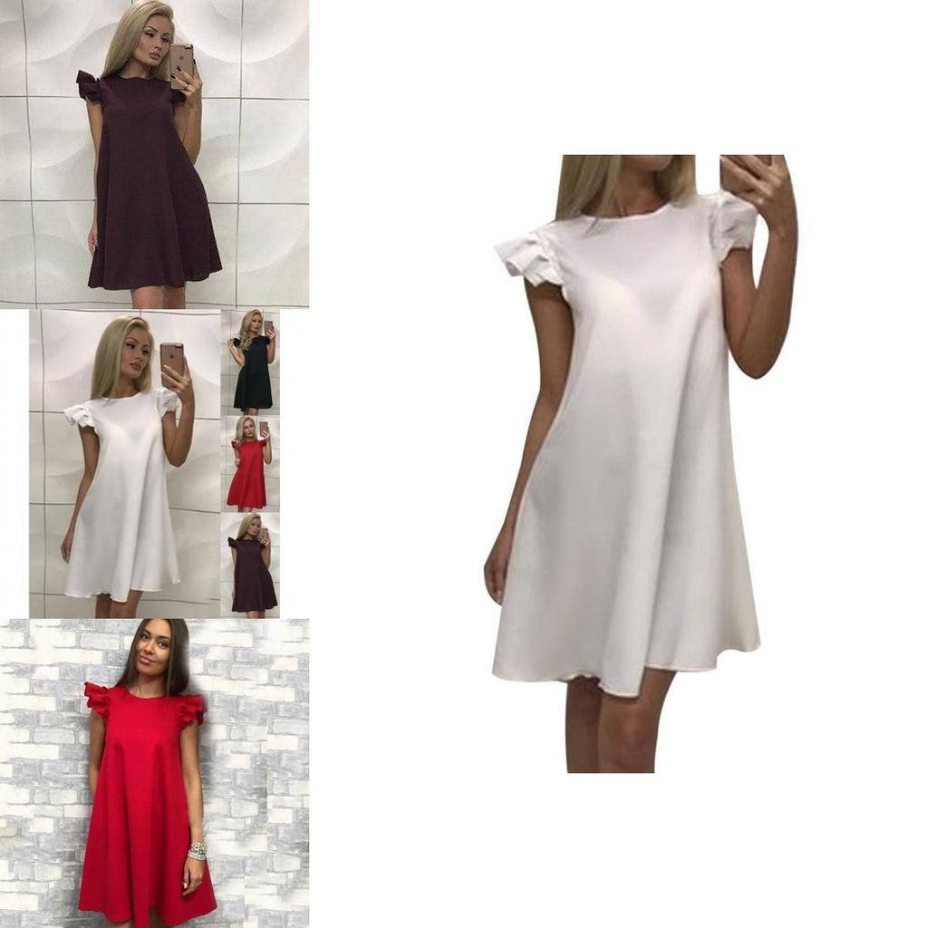 Elegant New Women's Boho Evening Cocktail Party Dress With Exquisite Lotus Leaf Sleeves