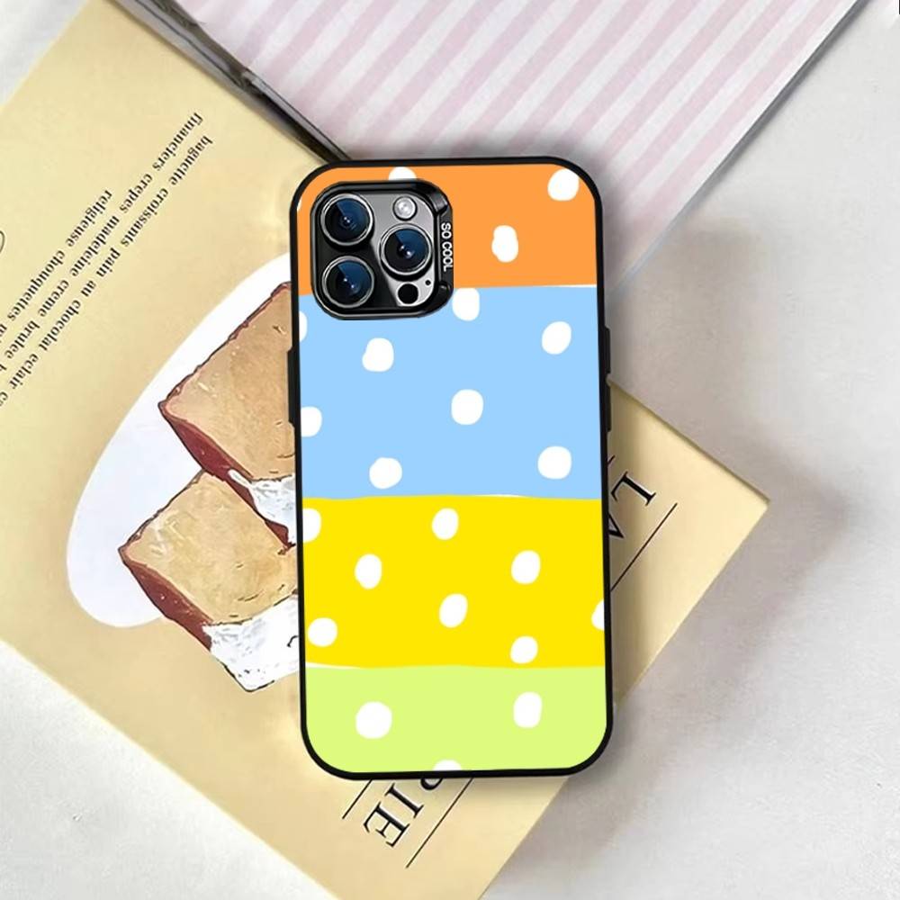 Простой чехол для телефона в однотонный горошек для iPhone 17, 16, 15, 14, 13, 12, 11 Plus, Pro Max, XS, цветная внутренняя крышка с серебряным покрытием