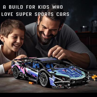 Технический спортивный автомобиль, суперкар, модель автомобиля, строительные блоки, кирпичи, подарки на день рождения для детей и мальчиков