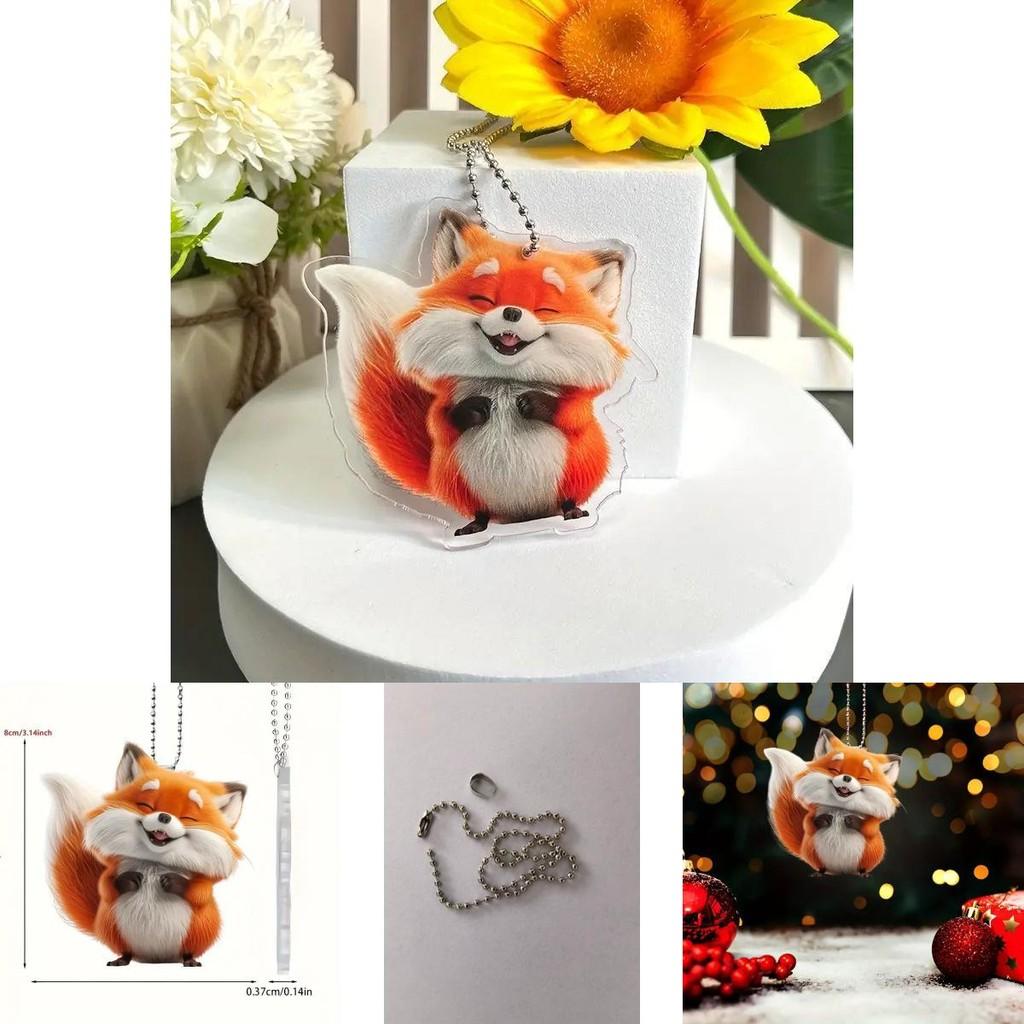 Car Fox Enchanting Hanging Decoration Vibrant Acrylic Pendant For Interior Style