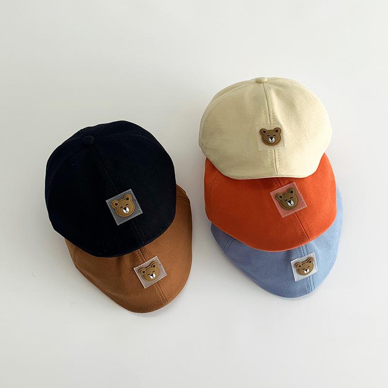 Мультяшный медведь для мальчика и девочки, берет, кепка, симпатичная, дышащая, мягкая, хлопковая, детская, кепка, повседневная, для путешествий, для малышей, для газетчиков, береты